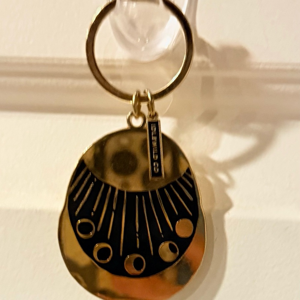 Rifle Paper co Black and Gold Keychain
